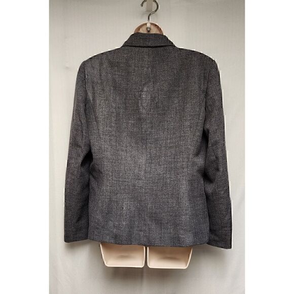 Signature By Larry Levine Single Breasted Blazer Color Gray Size 12 - Picture 4 of 6